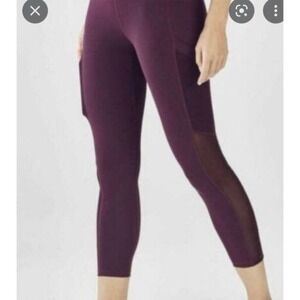 Fabletics Powerhold Burgundy Athletic Leggings